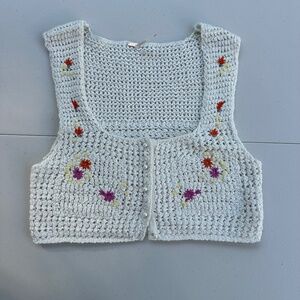 Free People Floral Knitted Top